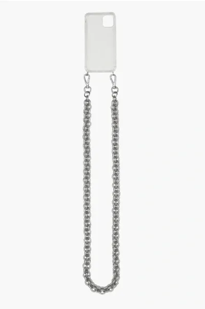 Alyx See-through Iphone 12 Case With Removable Silver Chain In Black