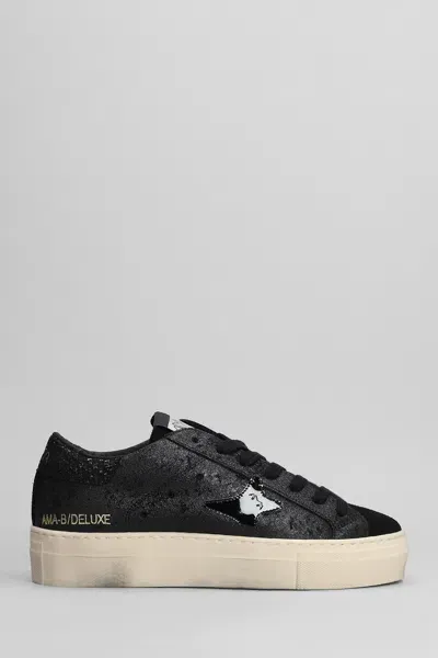 Ama Brand Sneakers In Black Suede And Leather