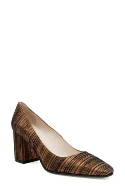 Amalfi By Rangoni Falco Block Heel Pump In Bronzo Chiaro Jeans