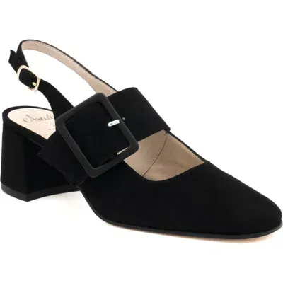 Amalfi By Rangoni Selva Slingback Pump In Black/black Heel Buckle