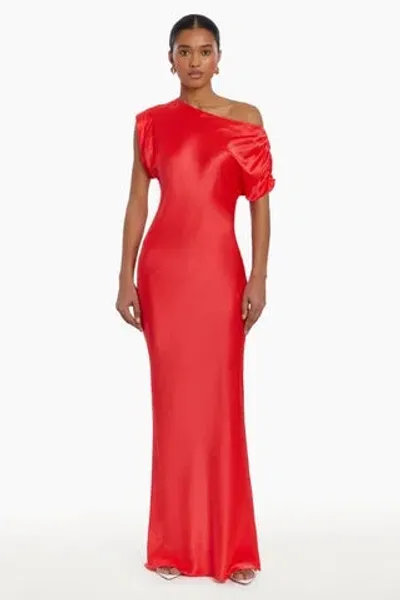 Amanda Uprichard Elroy Silk Maxi In Crimson