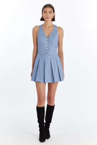 Amanda Uprichard Niall Skort Romper In Blue