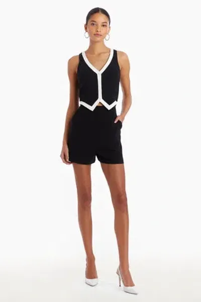 Amanda Uprichard Regan Romper In Black,ivory