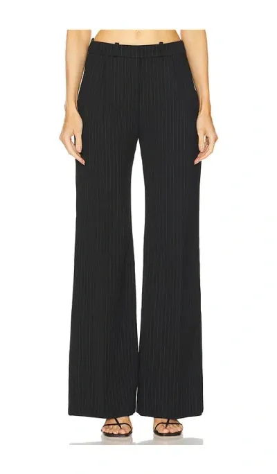 Amanda Uprichard X Revolve Slater Pants In Black Ivory Pinstripe