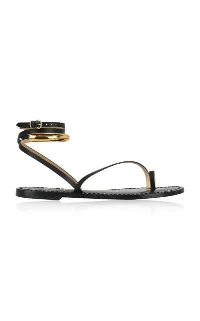 Amanu The Kalahari Leather Sandals In Black