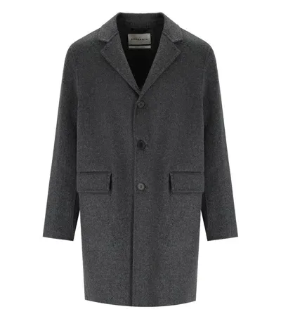 Amaranto Amaránto  Grey Single-breasted Coat In Black