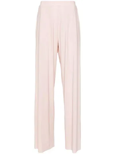 Amazuìn Elasticated Straight Trousers In Pink