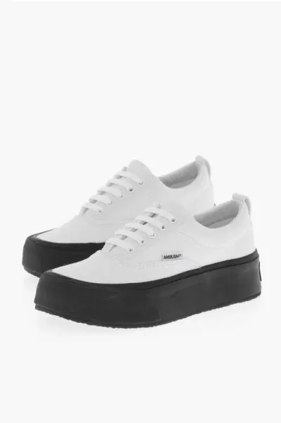 Ambush Canvas Low Top Sneakers With Contrasting Sole In White