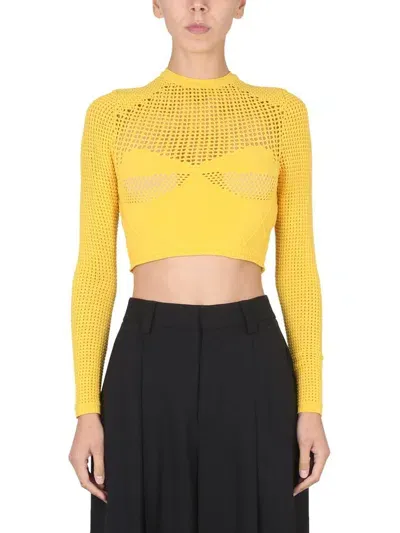 Ambush Crop Shirt In Yellow