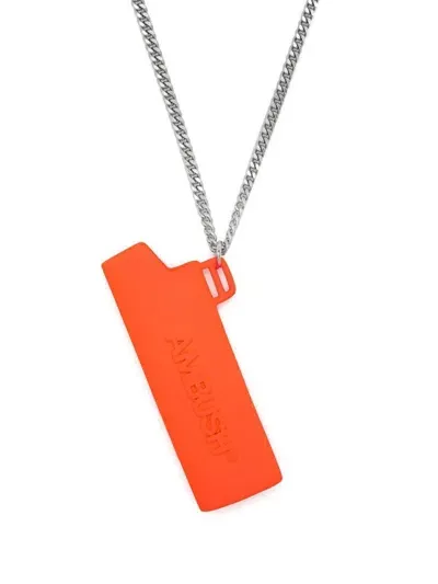 Ambush Debossed-logo Whistle Necklace In Orange