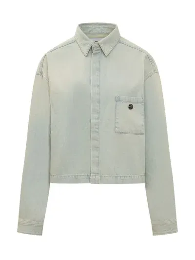 Ambush Denim Shirt With Logo In Blue