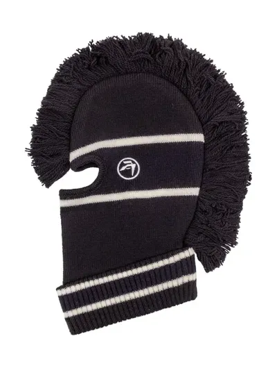 Ambush Fringed Knitted Balaclava In Black