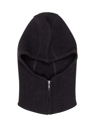 Ambush Front Zipped Knitted Balaclava In Black