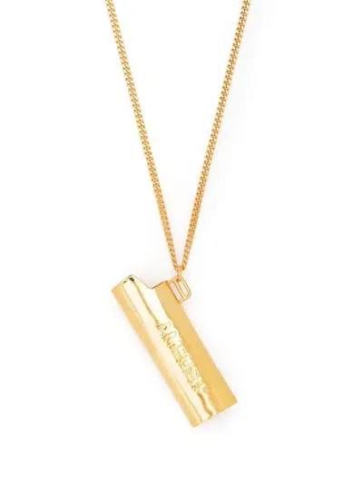 Ambush Logo-embossed Lighter Necklace In Gold