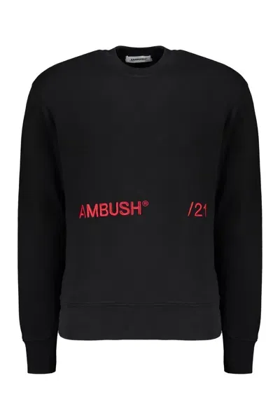 Ambush Logo Embroidered Cotton Sweatshirt In Black