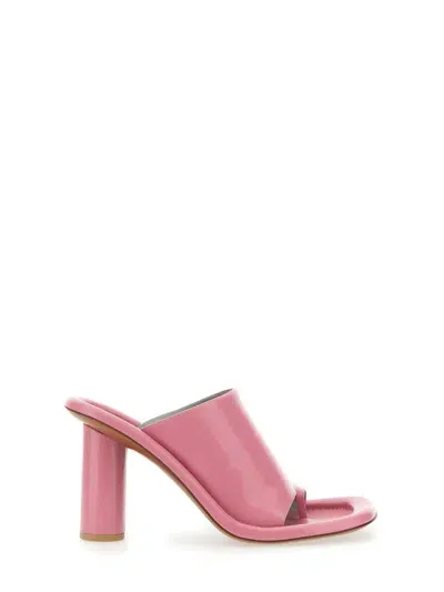 Ambush Cushion Square-toe Leather Mules In Pink