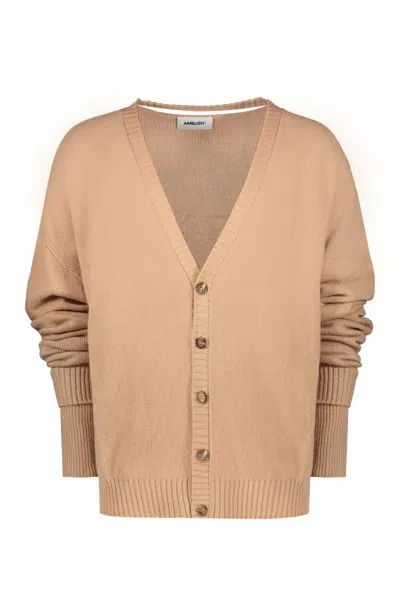 Ambush Oversize Cardigan In Beige