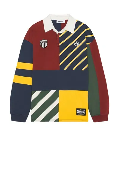 Ambush Patchwork Rugby Shirt In Multi