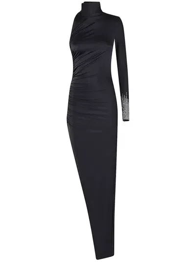 Amen Long Dress In Lycra W Hotfix In Black