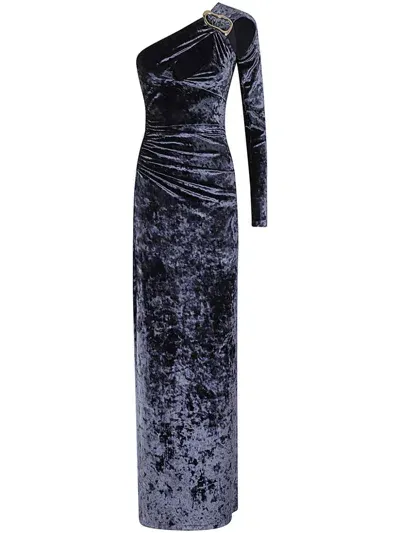 Amen L Dress In C Velvet W Buckle In 蓝色