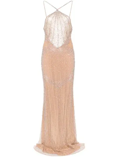 Amen Crystal-embellished Gown In Nude