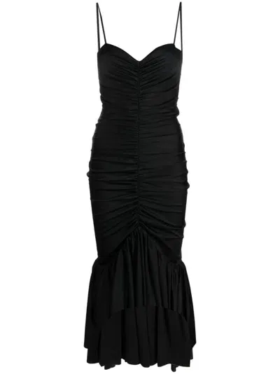 Amen Draped Sleeveless Midi Dress In Schwarz