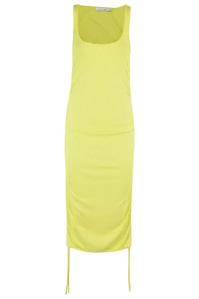 Amen Dress In Rib In Yellow