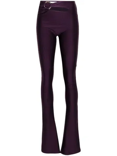 Amen Ring-hardware Trousers In Purple