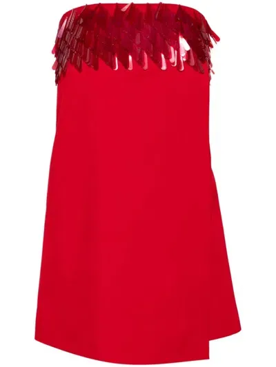 Amen Twill Mini Dress In Red