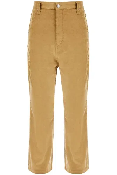 Ami Alexandre Matiussi Baggy Corduroy Pants With Rib In Beige