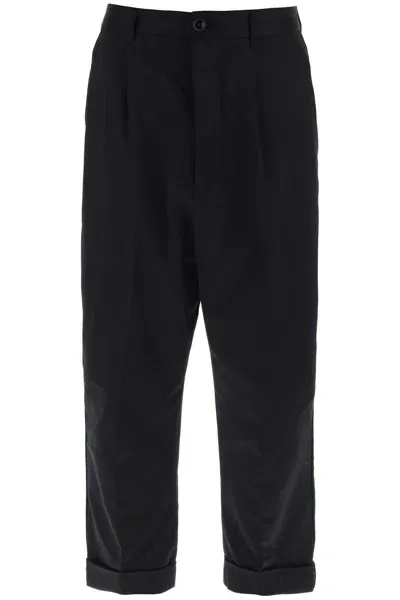 Ami Alexandre Matiussi Cotton Carrot Pants For Men In Black