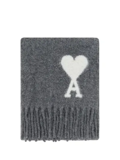 Ami Alexandre Mattiussi Adc Oversize Scarf In Dark Gray