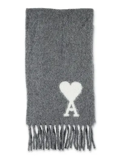 Ami Alexandre Mattiussi Ami Paris Adc Oversize Scarf In Grey