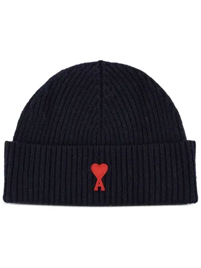 Ami Alexandre Mattiussi Ami De Coeur Beanie In Blue