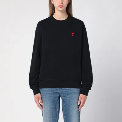 Ami Alexandre Mattiussi Ami De Coeur Black Crew-neck Sweatshirt