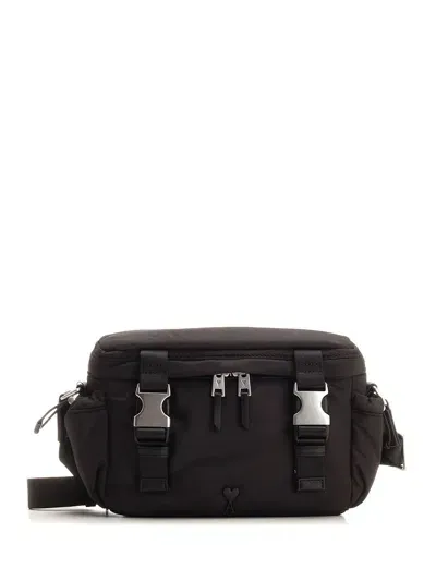 Ami Alexandre Mattiussi Ami De Coeur Messenger Bag In Black