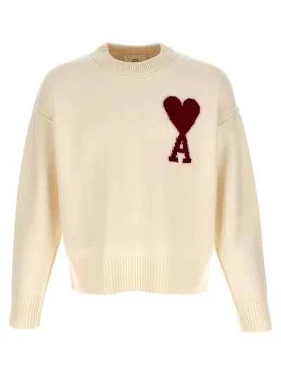 Ami Alexandre Mattiussi Ami De Coeur Sweater In Bianco