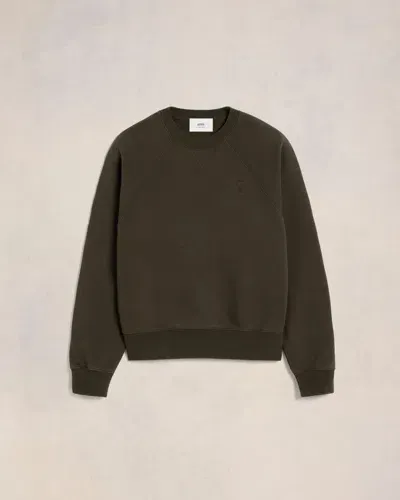 Ami Alexandre Mattiussi Ami De Coeur Sweatshirt Brown In Dark Coffee