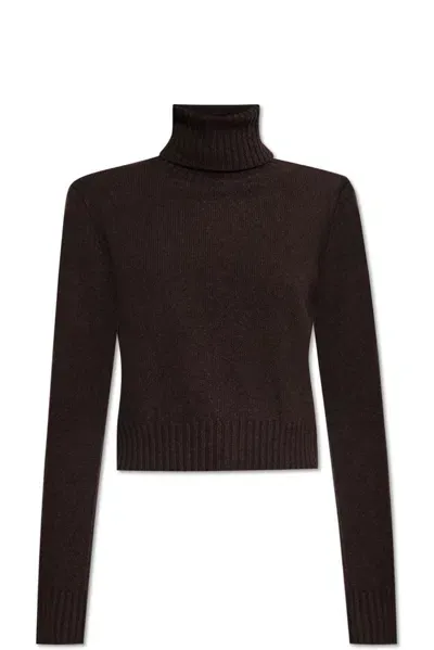 Ami Alexandre Mattiussi Ami De Coeur Turtleneck Knitted Jumper In Brown