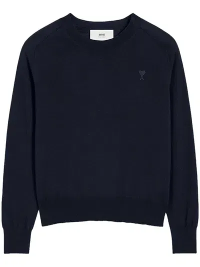 Ami Alexandre Mattiussi Ami De Coeur Wool Jumper In Blue