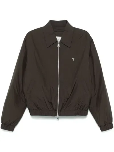 Ami Alexandre Mattiussi Ami De Coeur Zip Jacket In 褐色