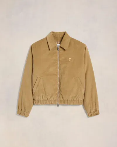 Ami Alexandre Mattiussi Ami De Coeur Corduroy Jacket In Sand