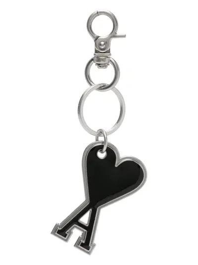 Ami Alexandre Mattiussi Ami De Couer Metal Keychain In 001 Black