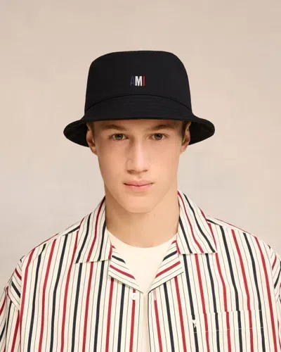 Ami Alexandre Mattiussi Ami Embroidered Bucket Hat Black