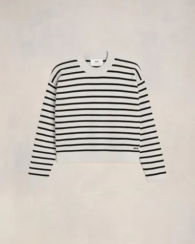 Ami Alexandre Mattiussi Horizontal-stripe Jumper In White