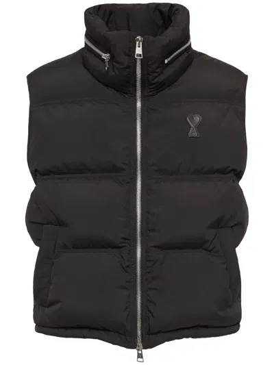 Ami Alexandre Mattiussi Nylon Puffer Vest In Black