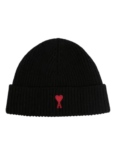 Ami Alexandre Mattiussi Ami Paris -de-coeur Wool Beanie In Multicolor