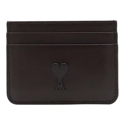 Ami Alexandre Mattiussi Ami Paris Ami De Coeur Card Holder In Brown