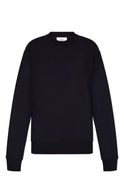 Ami Alexandre Mattiussi Ami Paris Ami De Coeur Crewneck Sweatshirt In Black