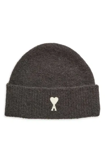 Ami Alexandre Mattiussi Adc Alpaca Blend Beanie In Dark Grey,061